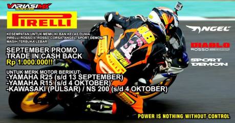 program tukar tambah ban pirelli yamaha R15 R25 Pulsar 200ns
