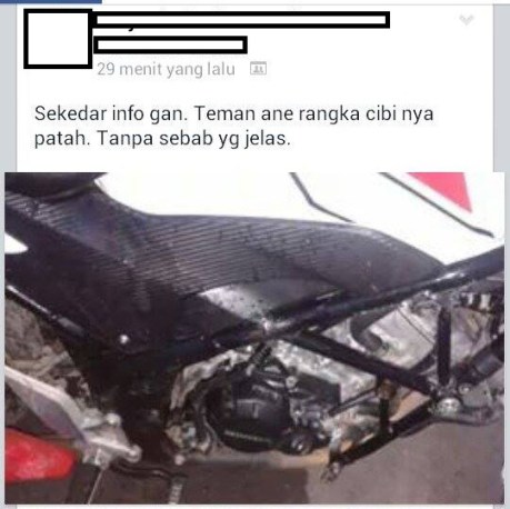 Rangka Tralis Honda CB150R patah 2