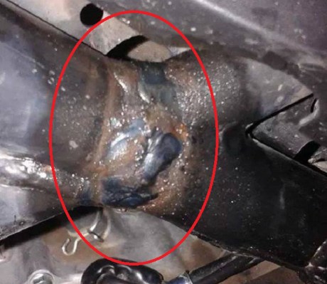 Rangka Tralis Honda CB150R patah 3