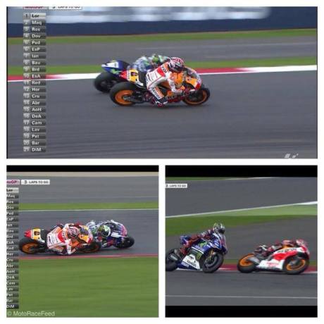 senggolan marc marquez ke lorenzo motogp silverstone 2014