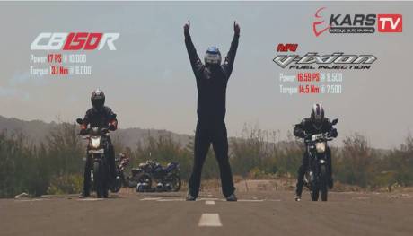 adu drag honda CB150R vs yamaha new vixion lightning by kart tv pertamax7.com