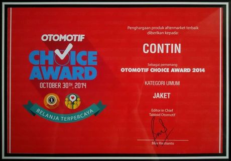 Jaket contin menangkan otomotif choice award