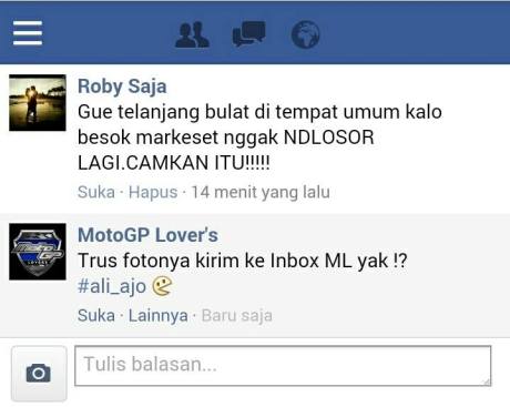 mau telanjang kalau marquez tidak crash di motogp sepang malaysia