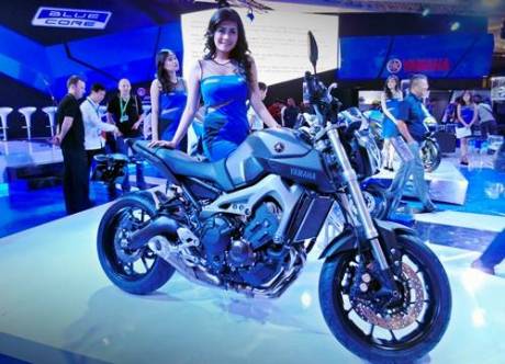 Yamaha MT-09 di Indonesia Motorcycle Show. Motor ini akan diluncurkan di Indonesia tahun 2015