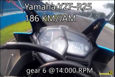 Yamaha YZF-R25 ini Tembus 186 Km.jam di Sentul