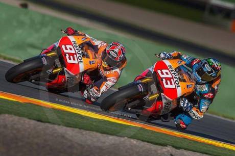 Alex marquez with Marc Marquez test Honda RC213V Valencia 2014 7