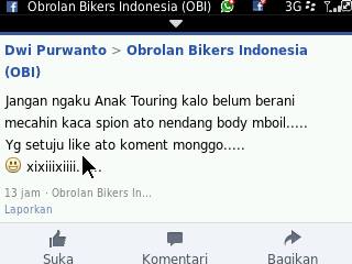 anak touring nendang spion