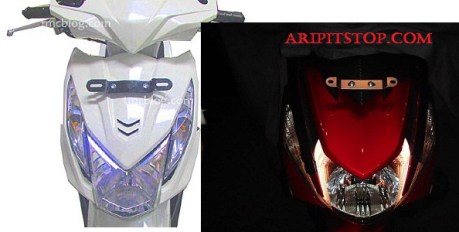 headlamp honda beat fi vs Yamaha Mio 125 blue core