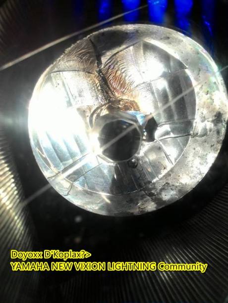 headlamp yamaha new vixion leleh kerane bohlam warna putih watt besar