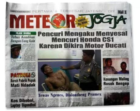 Honda CS1 dikira DUCATI pencuri menyesal