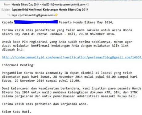 Konfirmasi kedatangan honda bikers day 2014 6