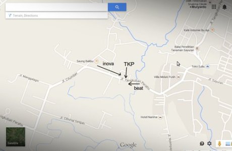 TKP kecelakaan maut Siswi SMK naik Beat VS Innova di lembang bandung 3