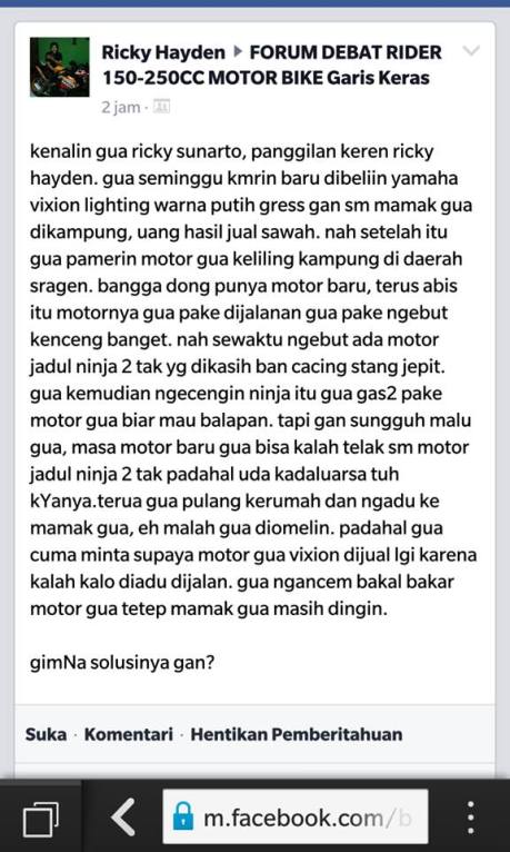 yamaha new vixion mau di bakar karena kalah dengan ninja 2T