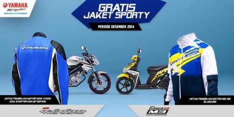 beli yamaha new vixion atau mio 125 periode desember gratis jaket sporty