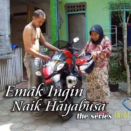 emak naik suzuki Hayabusa