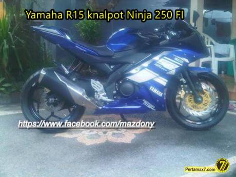 Modifikasi yamaha r15 pakai knalpot kawasaki ninja 250 FI3