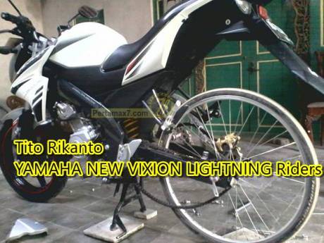yamaha new vixion pakai ban sepeda ontel balap