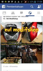 Yamaha New Vixion pakaii lampu kawasaki Z250&nbsp;2