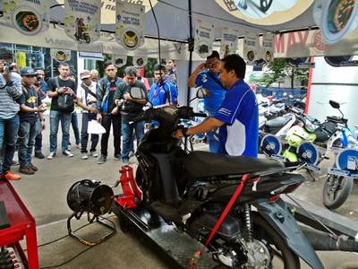 Yamaha Uji Mio M3 125 Nyala Nonstop 30 hari, tembus 60 km.liter diatas Dyotest 5