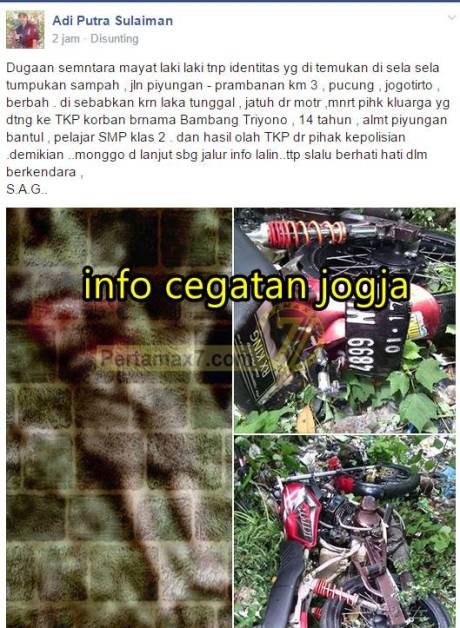 anak kelas 2 smp tewas akibat kecelakaan