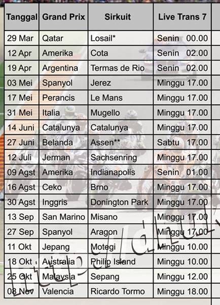 Jadwal Live Race Motogp 2015 Trans7 crop