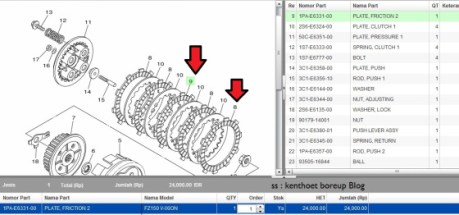 kanvas kopling yamaha jupiter mx 50C-E6321-00 di yamaha new vixion