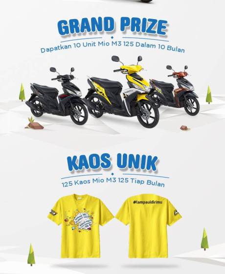 selfie with yamaha berhadian Mio M3 dan kaos