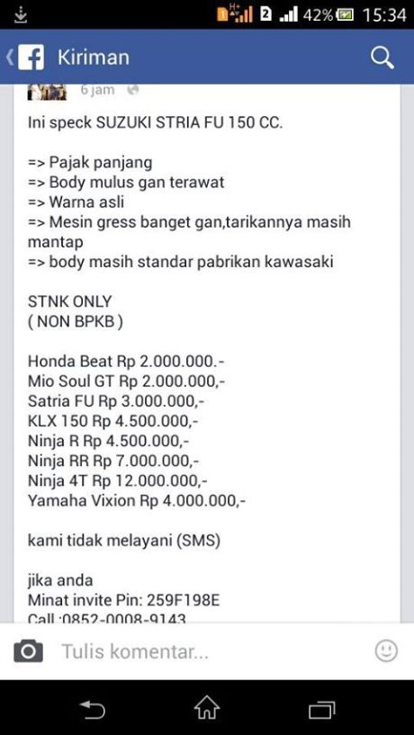 suzuki satria F bodi standar kawasaki