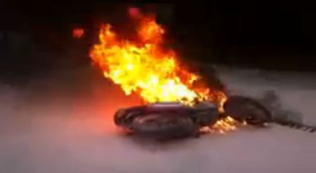 suzuki thunder terbakar di cinere depok