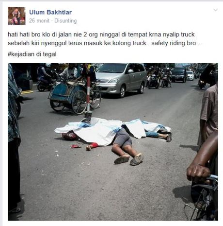 tewas kecelakaan karena nyalip dari kiri