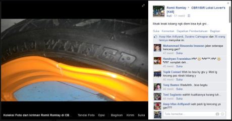 velg honda CBR150 lokal retak