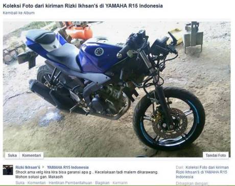 yamaha R15 kecelakaan apakah bisa garansi