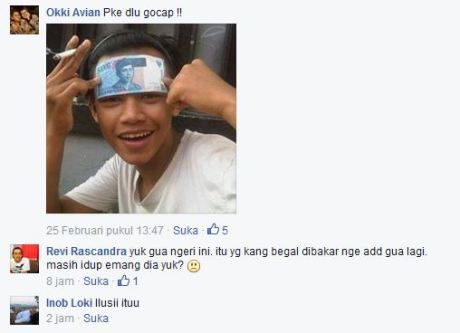 Akun Facebook Begal tangerang yang di bakar masa 005