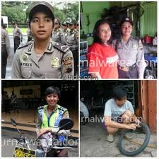 Bripda Eka, polwan yang nyambi jadi tukang tambal ban 006&nbsp;pertamax7.com