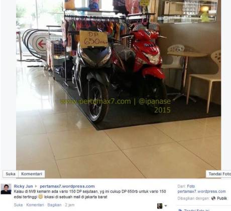 Cukup DP  Rp. 650 ribu bisa bawa pulang honda vario 150  di mall jakarta Pertamax7.com