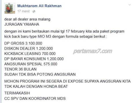 diskon yamaha mio m3 area malang supaya tidak kalah dengan honda beat