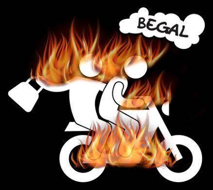 ilustrasi begal motor
