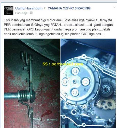 per perseneling yamaha R15 bikin nggak bisa oper gigi pertamax7.com