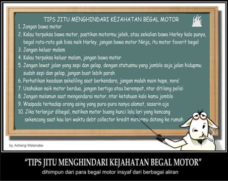 tips jitu hindari kejahatan begal motor ala acheng watanabe suara rumput liar