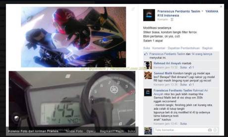 tospeed yamaha R15 tembus 145 km per jam