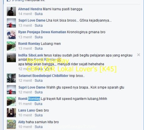 velg Honda CBR150R pecah hajar lubang kecelapatn tinggi kaki kegerus aspal 002