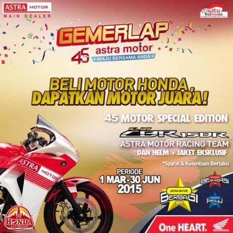 beli motor honda dapat CBR150R dari Astra Motor