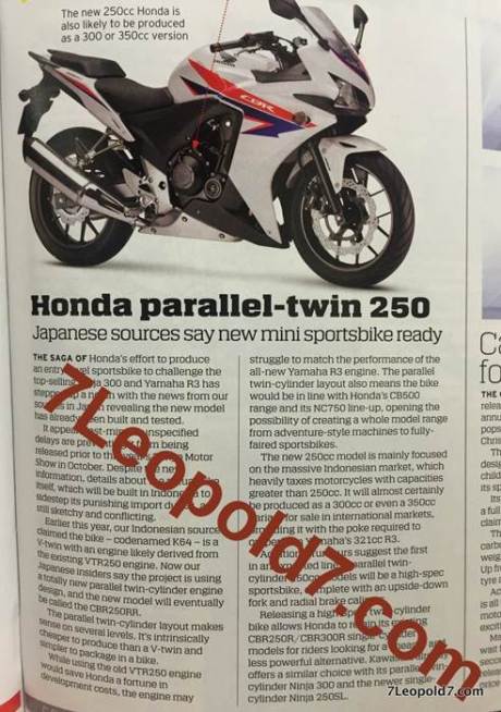 honda CBR250RR parallel Twin