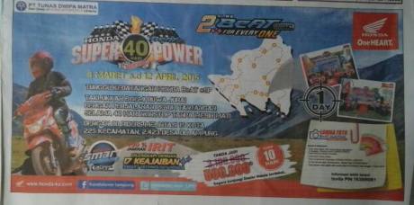 honda lampung geber Beat 40 hari nonstop keliling 255 kota