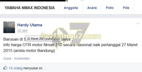 info yamaha nmax naik harga per 27 maret 2015