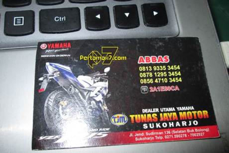 kartu nama sales yamaha tunas jaya motor sukoharjo
