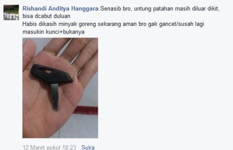 kunci kontak yamaha new vixion patah akibat tutup tangki seret