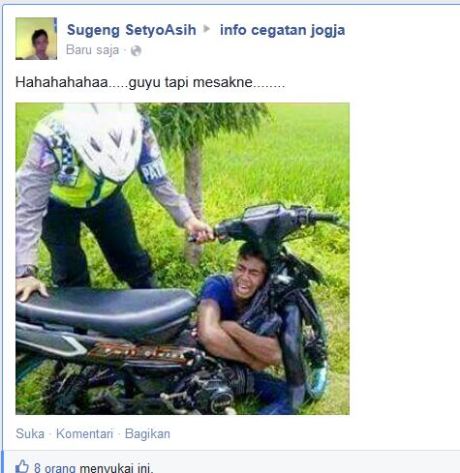 nangis saat di tilang