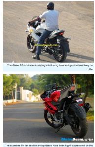 Suzuki Gixxer SF VS Yamaha R15 comparison 003pertamax7.com