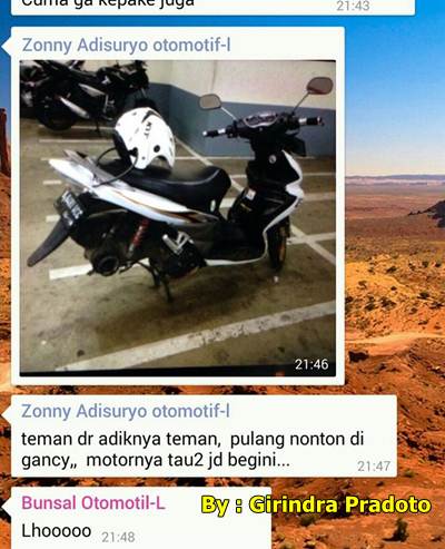 Wedyan, Roda Belakang Suzuki Skywave Di Gondol Maling di Parkiran Mall, se-swingarm sama knalpotnya !